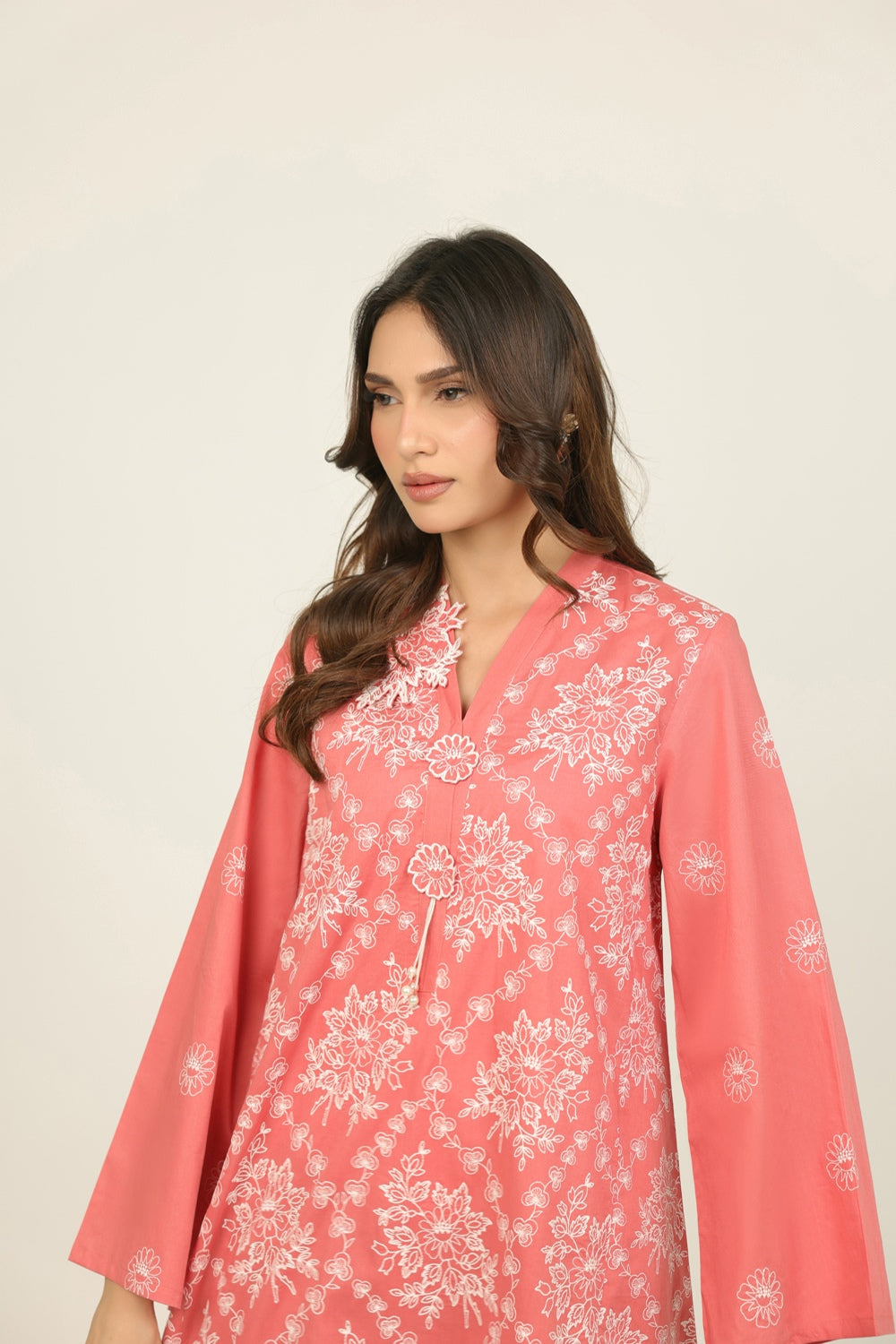 Cambric Embroidered Co-Ord Set