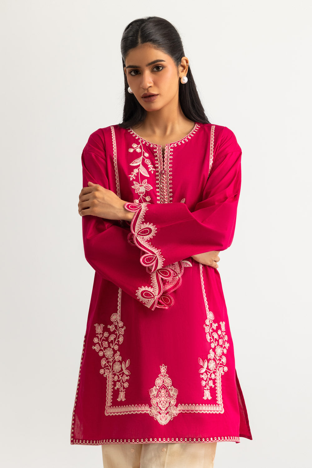 Cambric Embroidered Co-Ord Set
