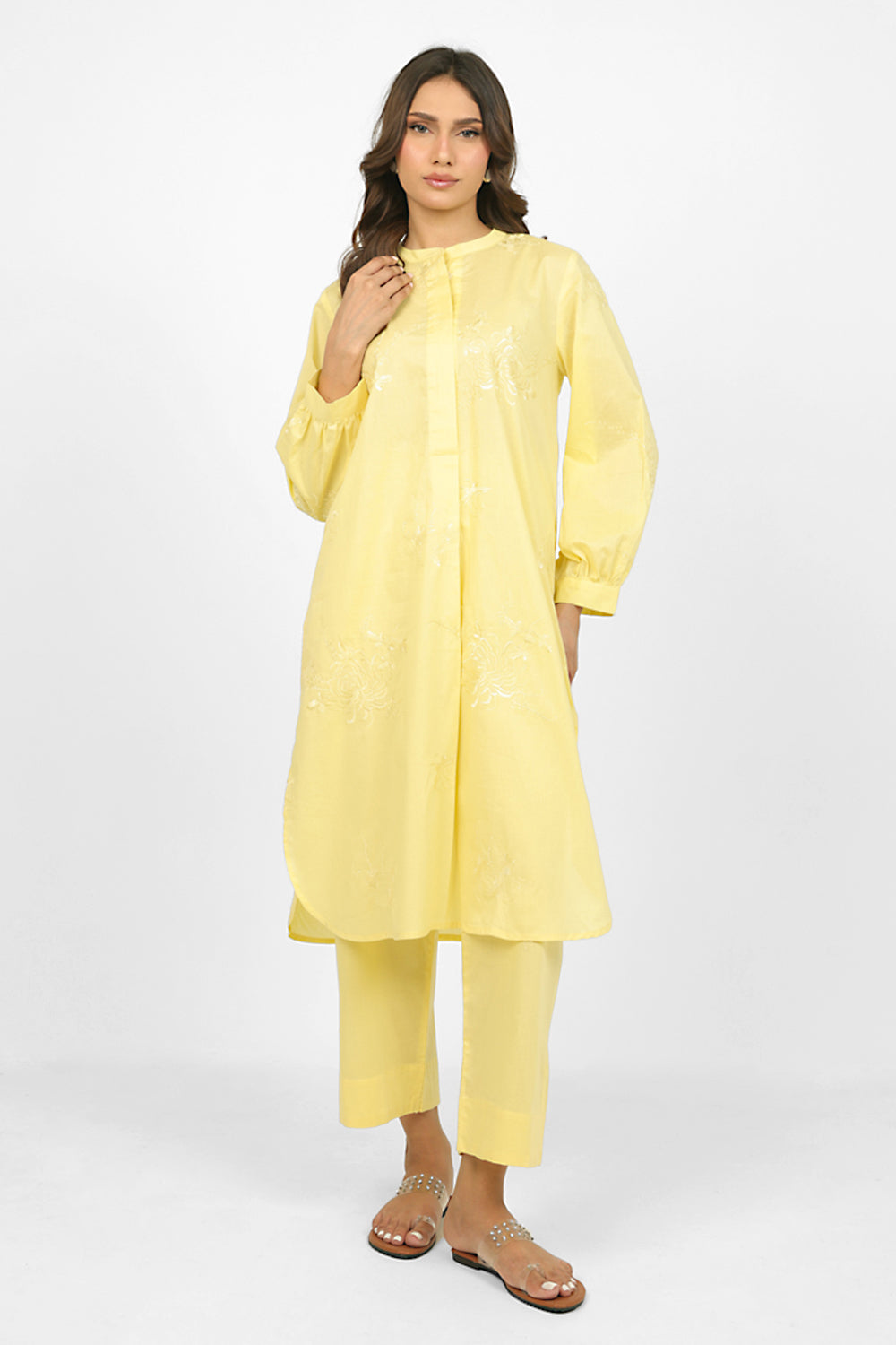 Cambric Embroidered Co-Ord Set