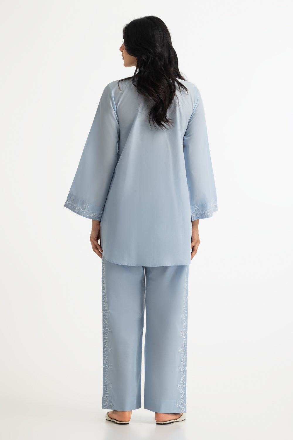 Cambric Embroidered Co-Ord Set