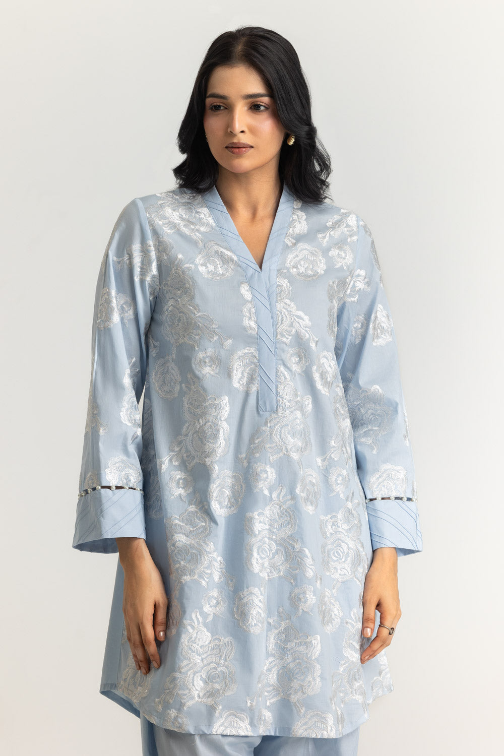 Cambric Embroidered Co-Ord Set