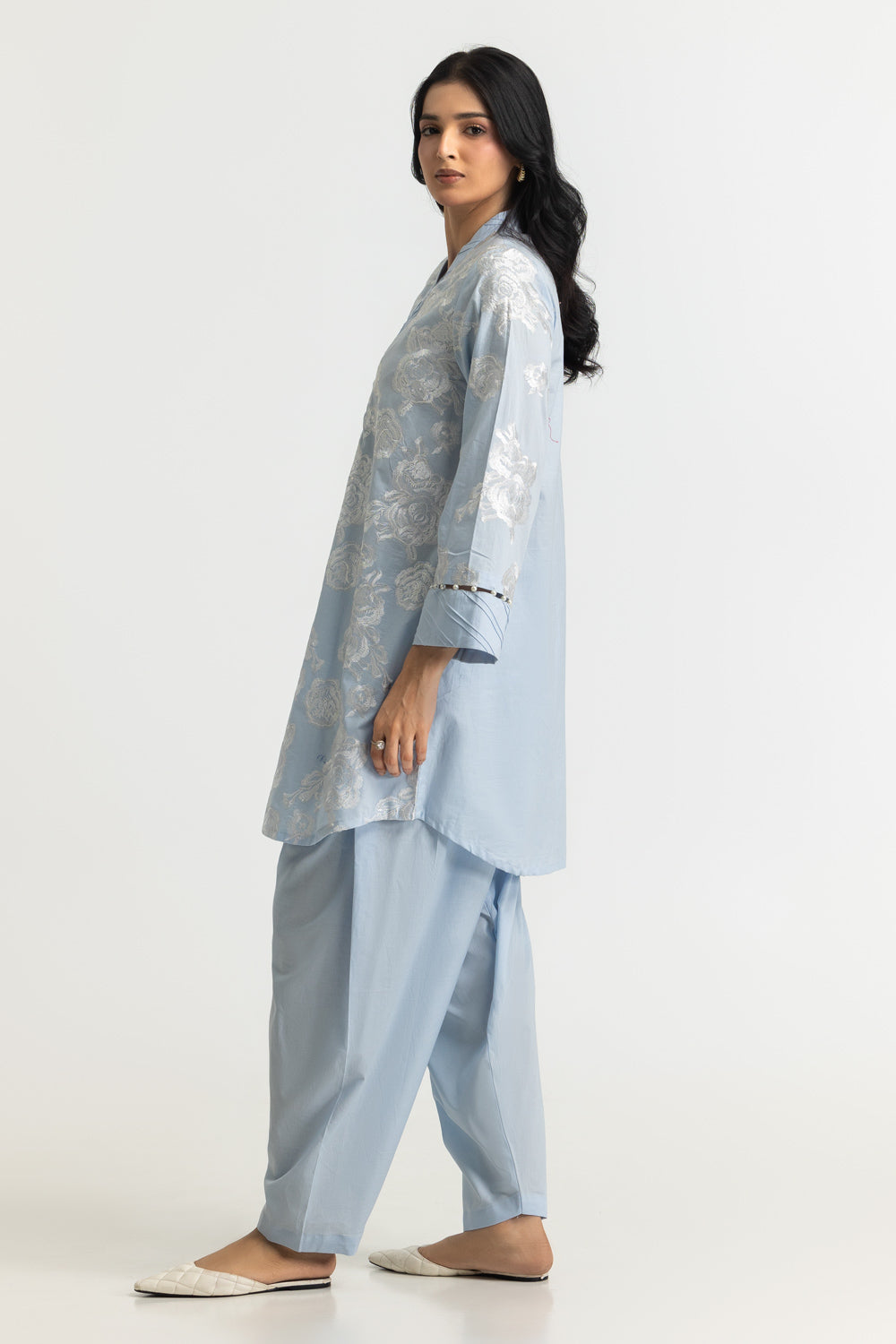 Cambric Embroidered Co-Ord Set