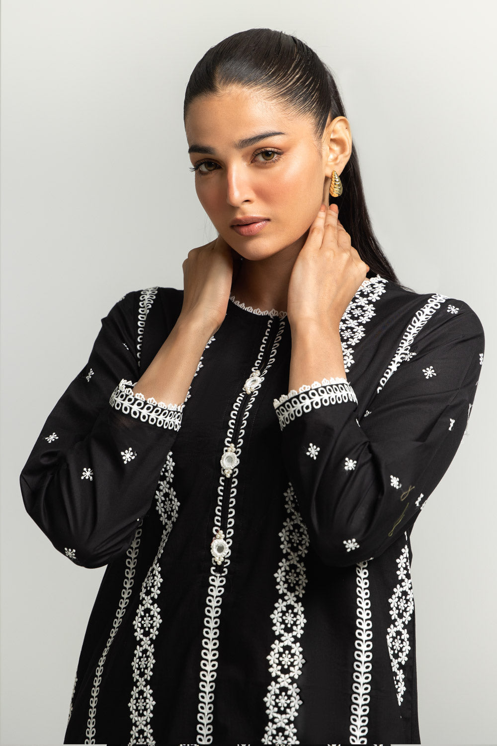 Cambric Embroidered Co-Ord Set