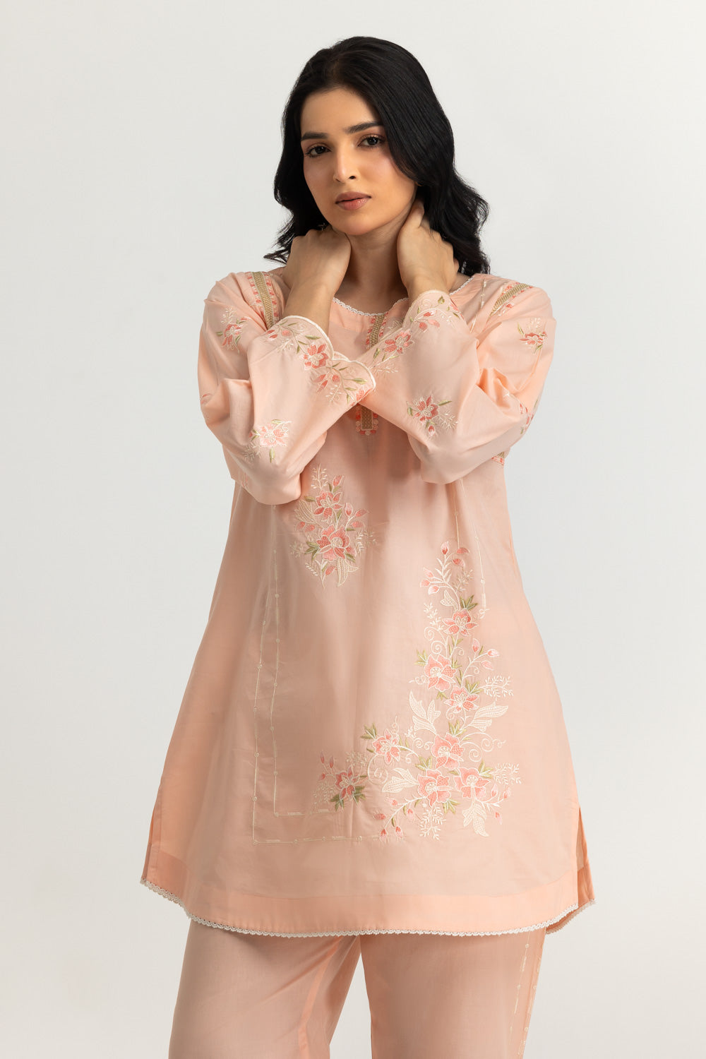 Cambric Embroidered Co-Ord Set