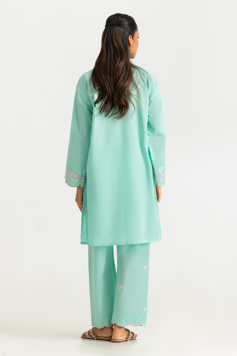Cambric Embroidered Co-Ord Set