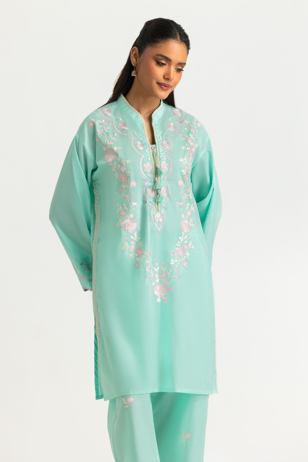 Cambric Embroidered Co-Ord Set