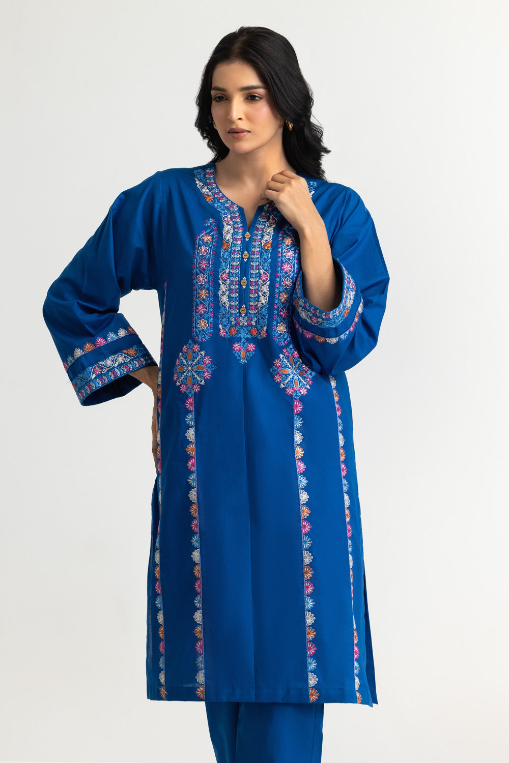 Cambric Embroidered Co-Ord Set