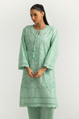 Cambric Embroidered Co-Ord Set With Block Printed