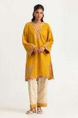 Cambric Embroidered Shirt And Block Printed Trouser