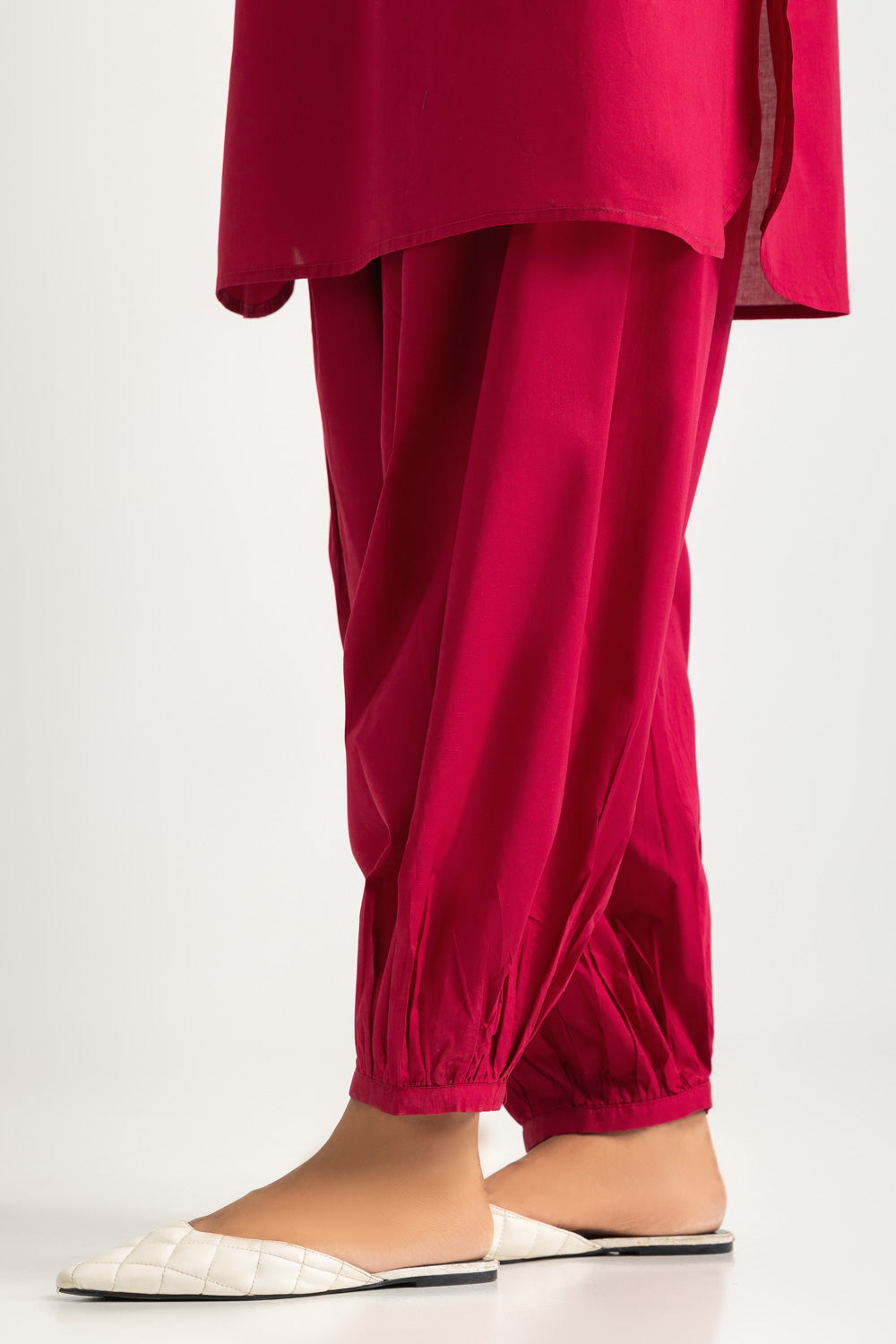 Cambric Embroidered Shirt And Dyed Trouser