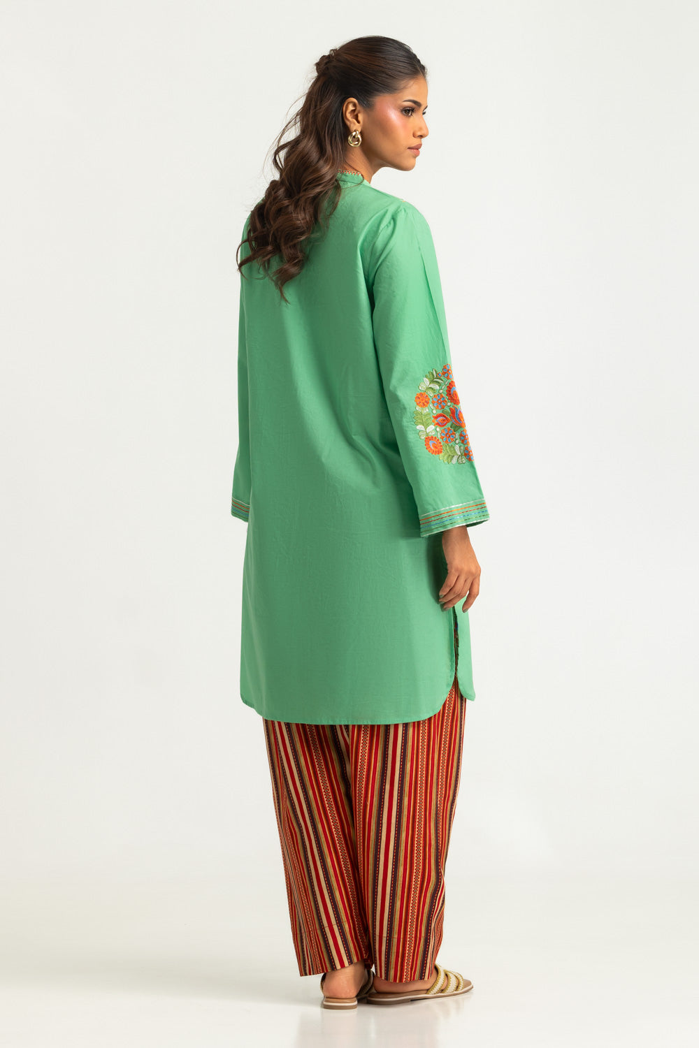 Cambric Embroidered Shirt And Print Shalwar