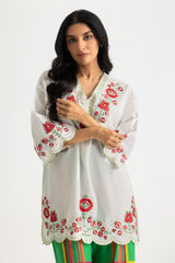 Cambric Embroidered Shirt With Printed Trouser