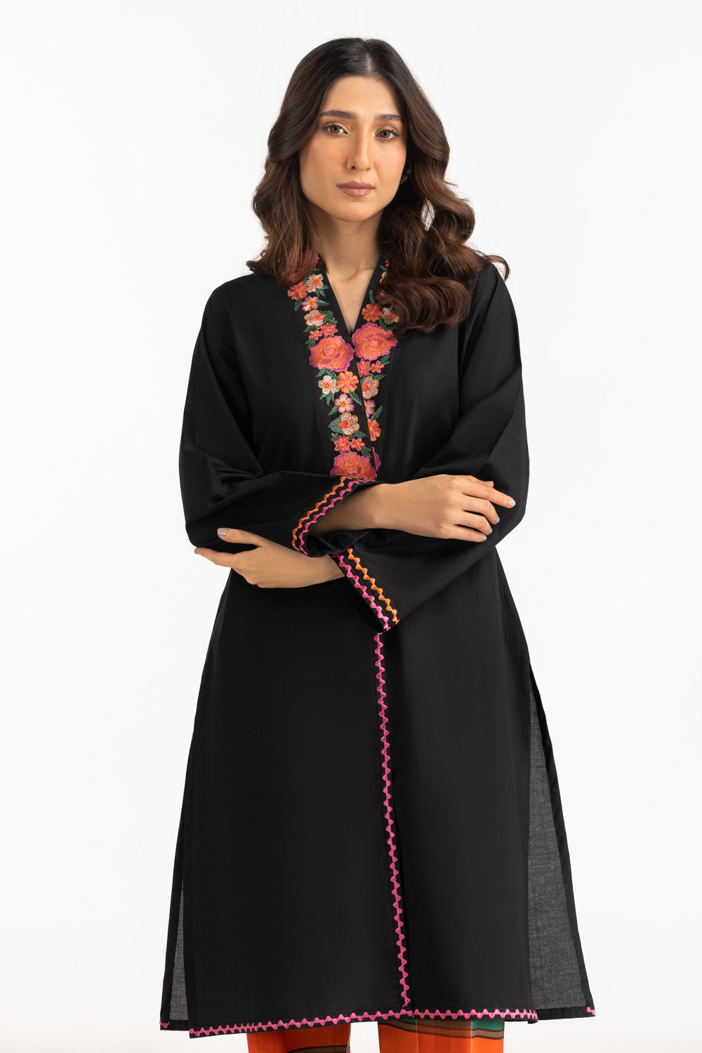 Cambric Printed Co-Ord Set With Embroidered