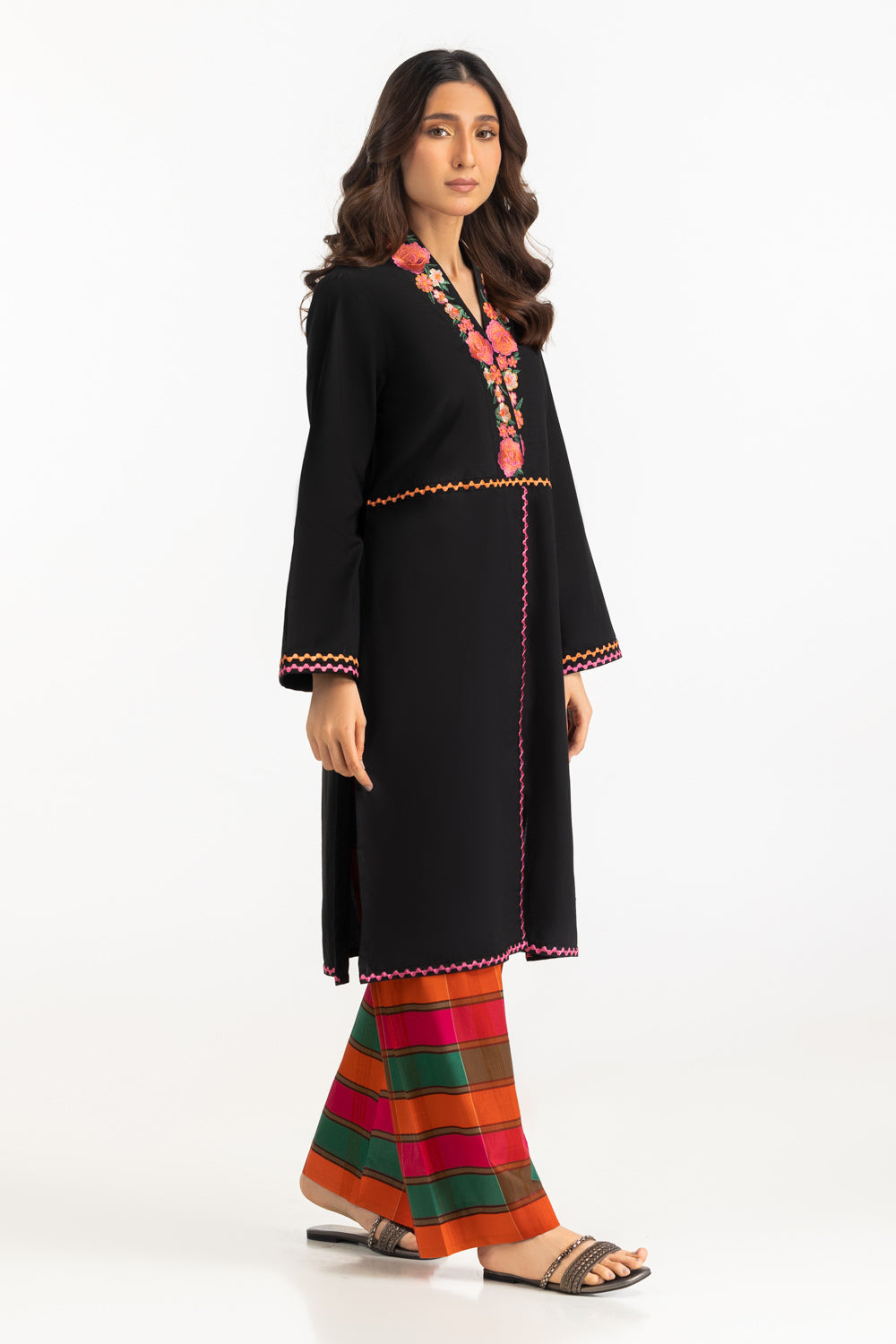 Cambric Printed Co-Ord Set With Embroidered