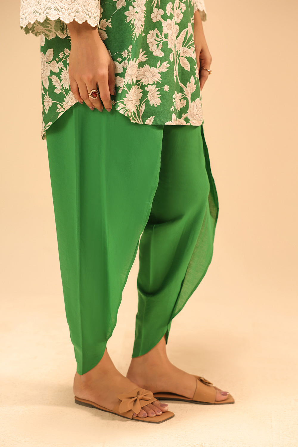 Cambric Printed Co-Ord Set With Embroidered
