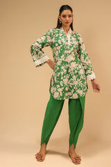 Cambric Printed Co-Ord Set With Embroidered