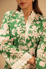 Cambric Printed Co-Ord Set With Embroidered