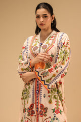 Cambric Printed Co-Ord Set With Embroidered