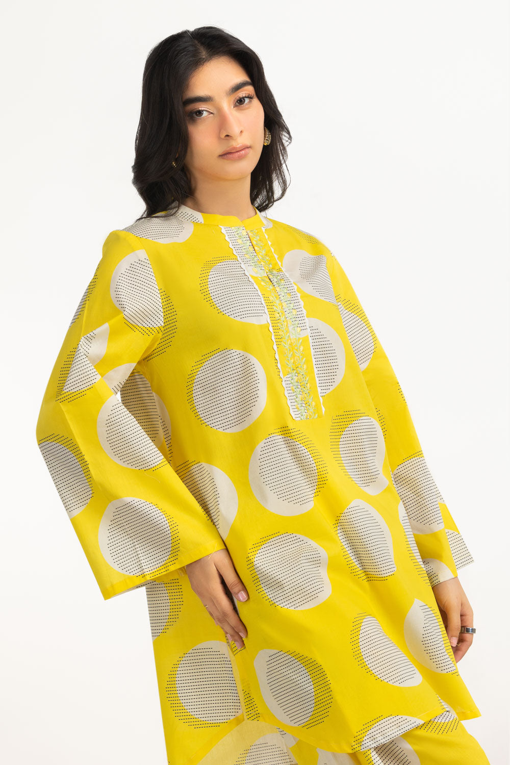 Cambric Printed Co-Ord Set With Embroidered