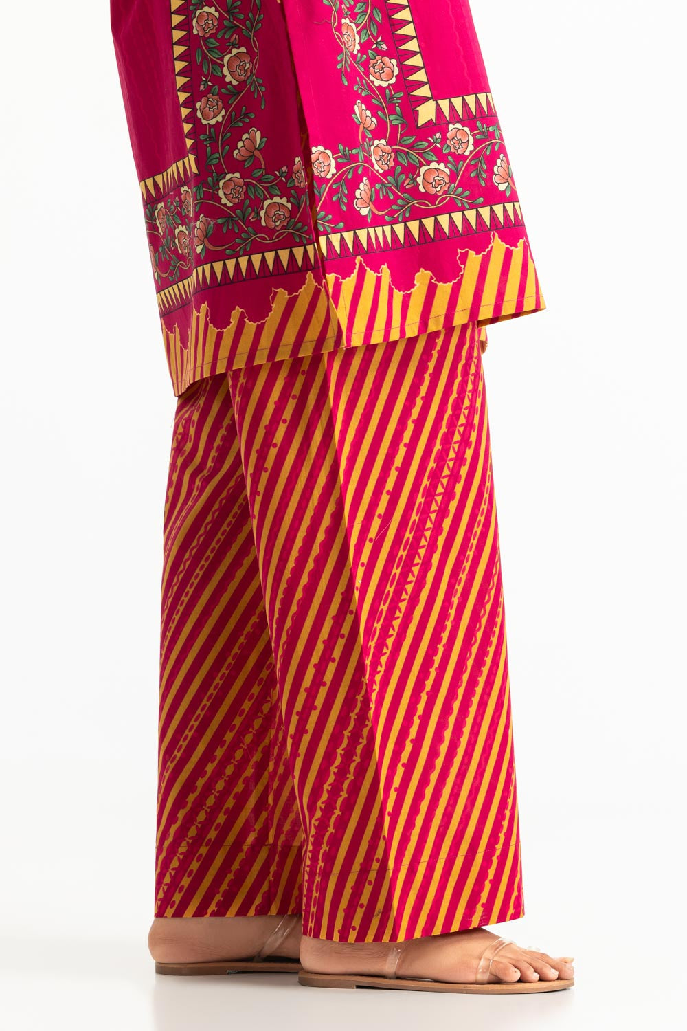 Cambric Printed Co-Ord Set With Embroidered