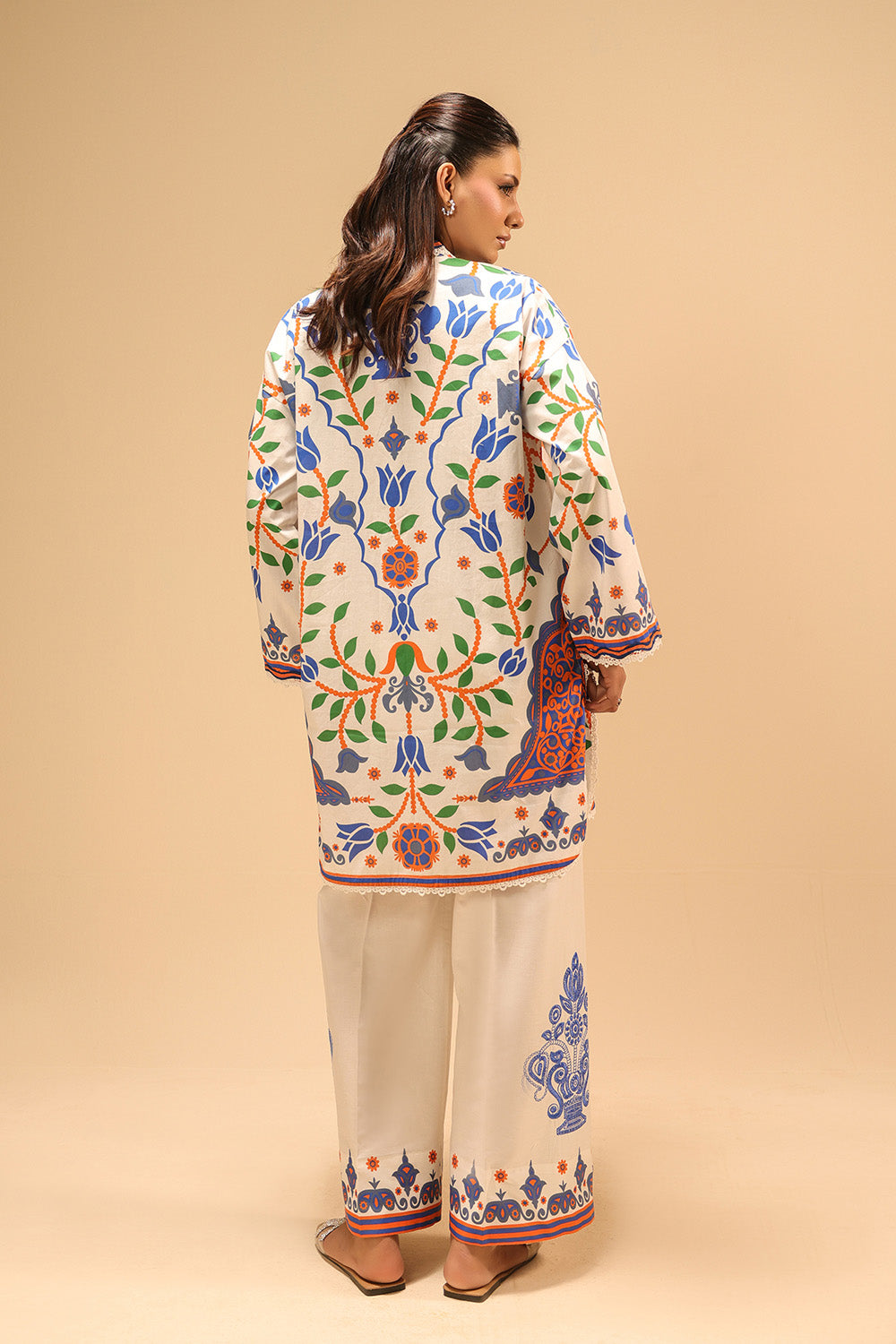 Cambric Printed Co-Ord Set With Embroidered