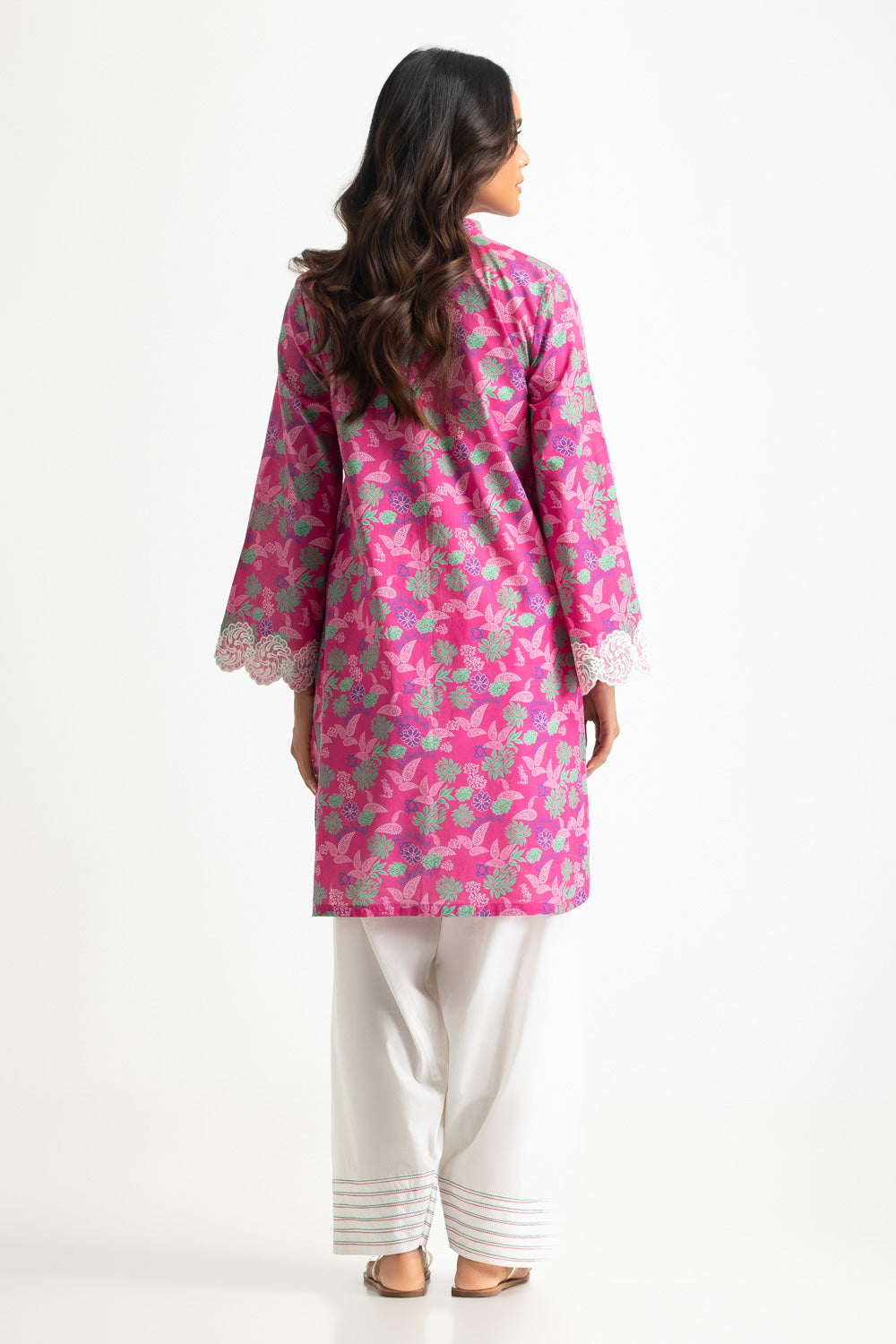Cambric Printed Co-Ord Set With Embroidered