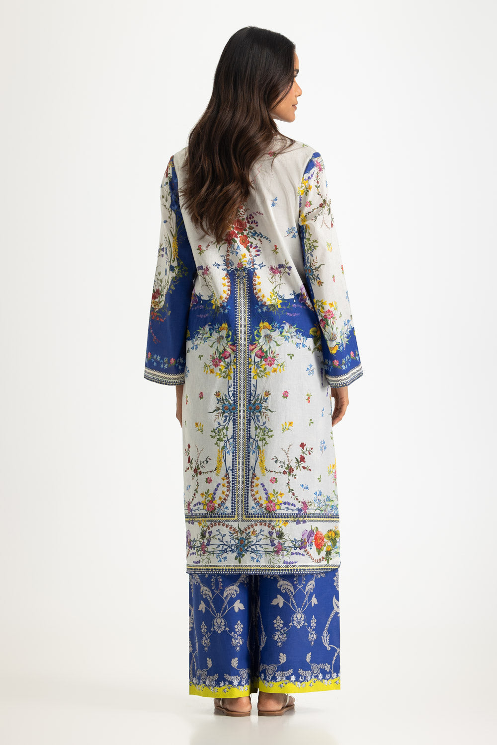 Cambric Printed Co-Ord Set With Embroidered
