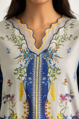 Cambric Printed Co-Ord Set With Embroidered