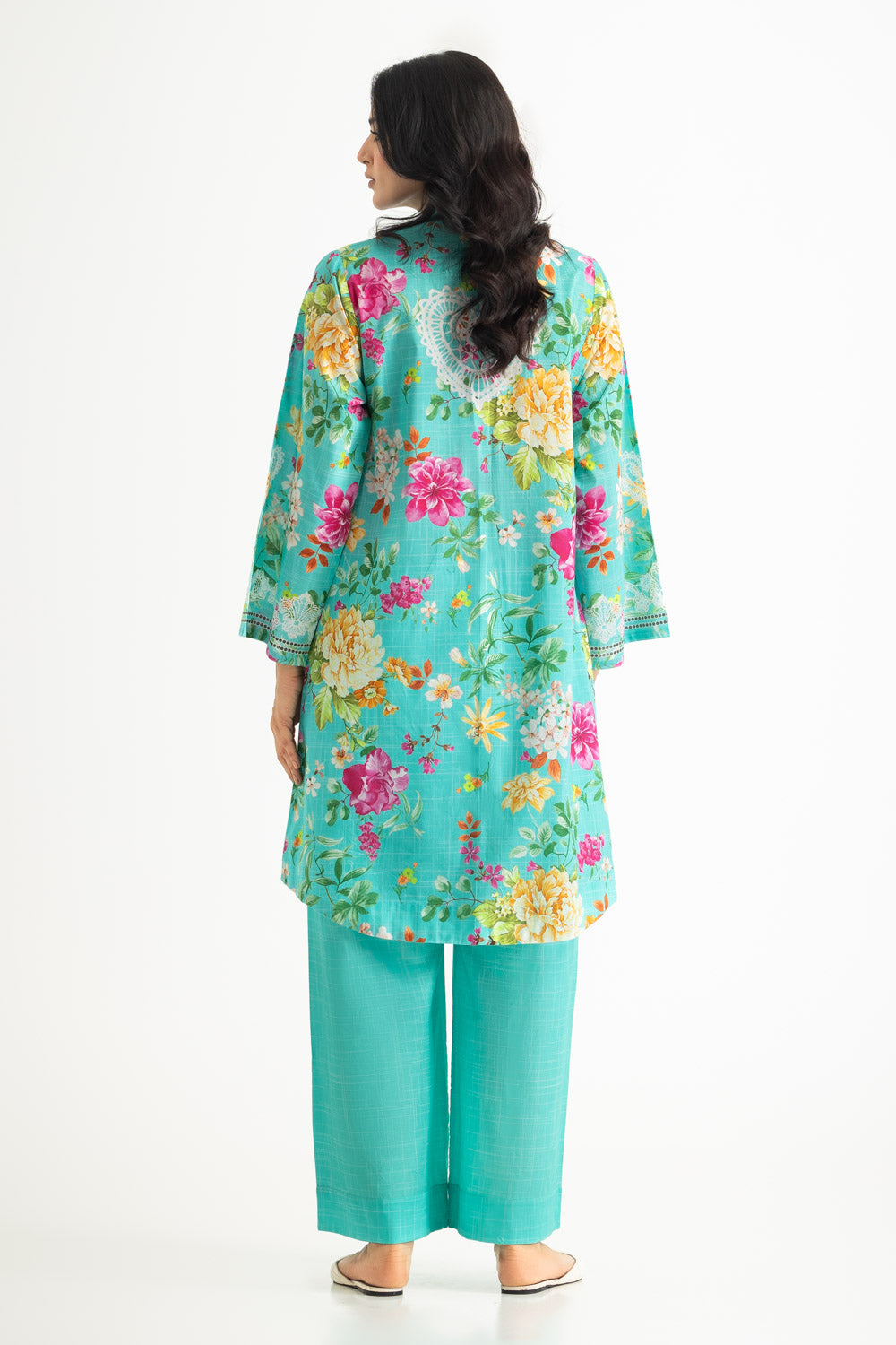 Cambric Printed Co-Ord Set With Embroidered