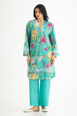Cambric Printed Co-Ord Set With Embroidered