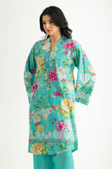 Cambric Printed Co-Ord Set With Embroidered