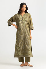 Cambric Printed Co-Ord Set With Embroidered