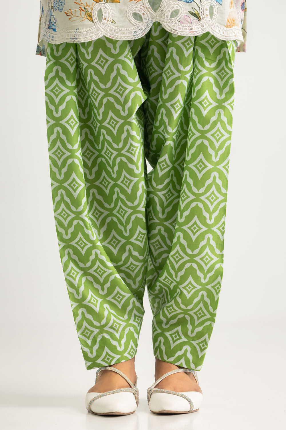 Cambric Printed Co-Ord Set With Embroidered