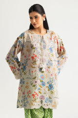 Cambric Printed Co-Ord Set With Embroidered