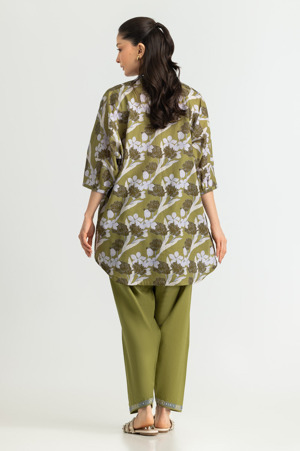 Cambric Printed Co-Ord Set With Embroidered