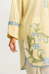 Cambric Printed Co-Ord Set With Embroidered