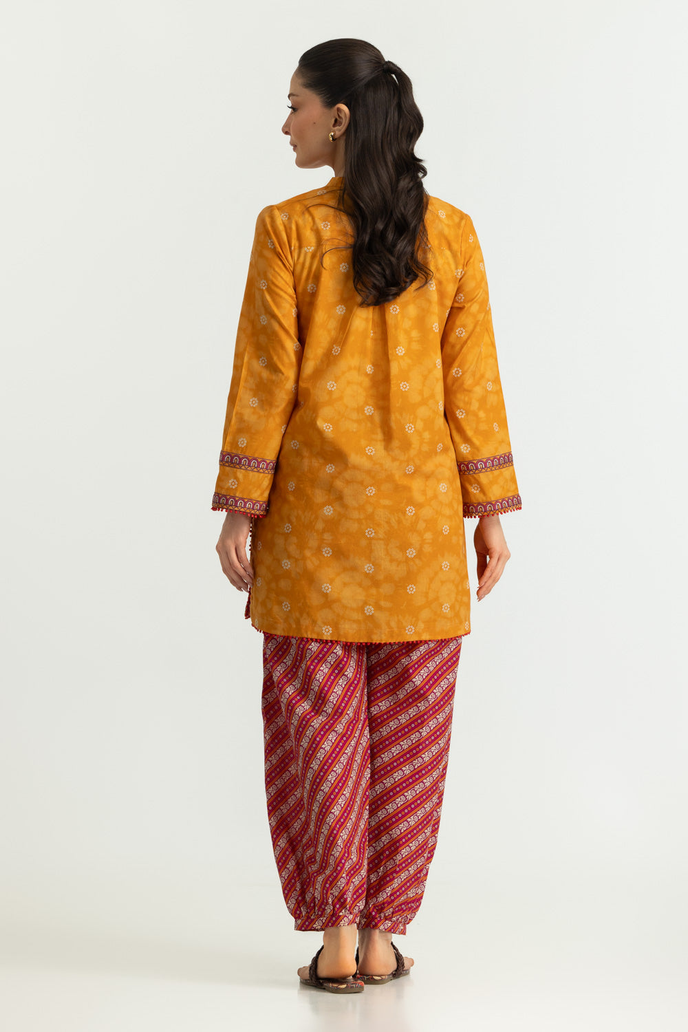 Cambric Printed Co-Ord Set With Embroidered