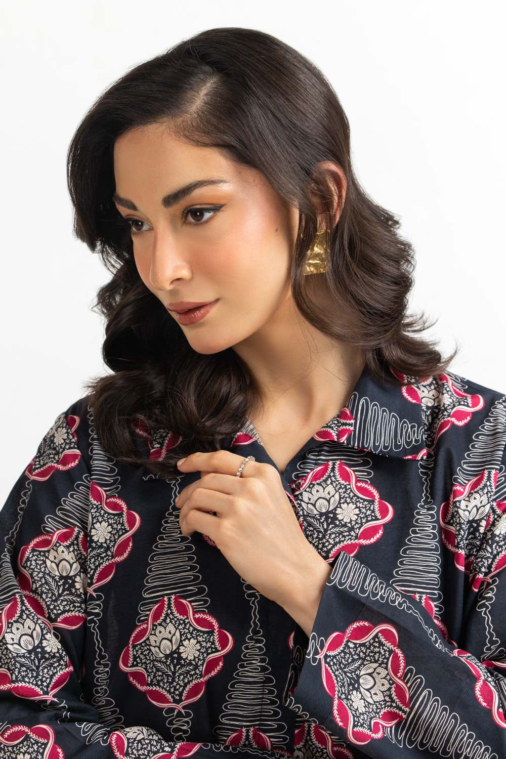 Cambric Printed Long Shirt