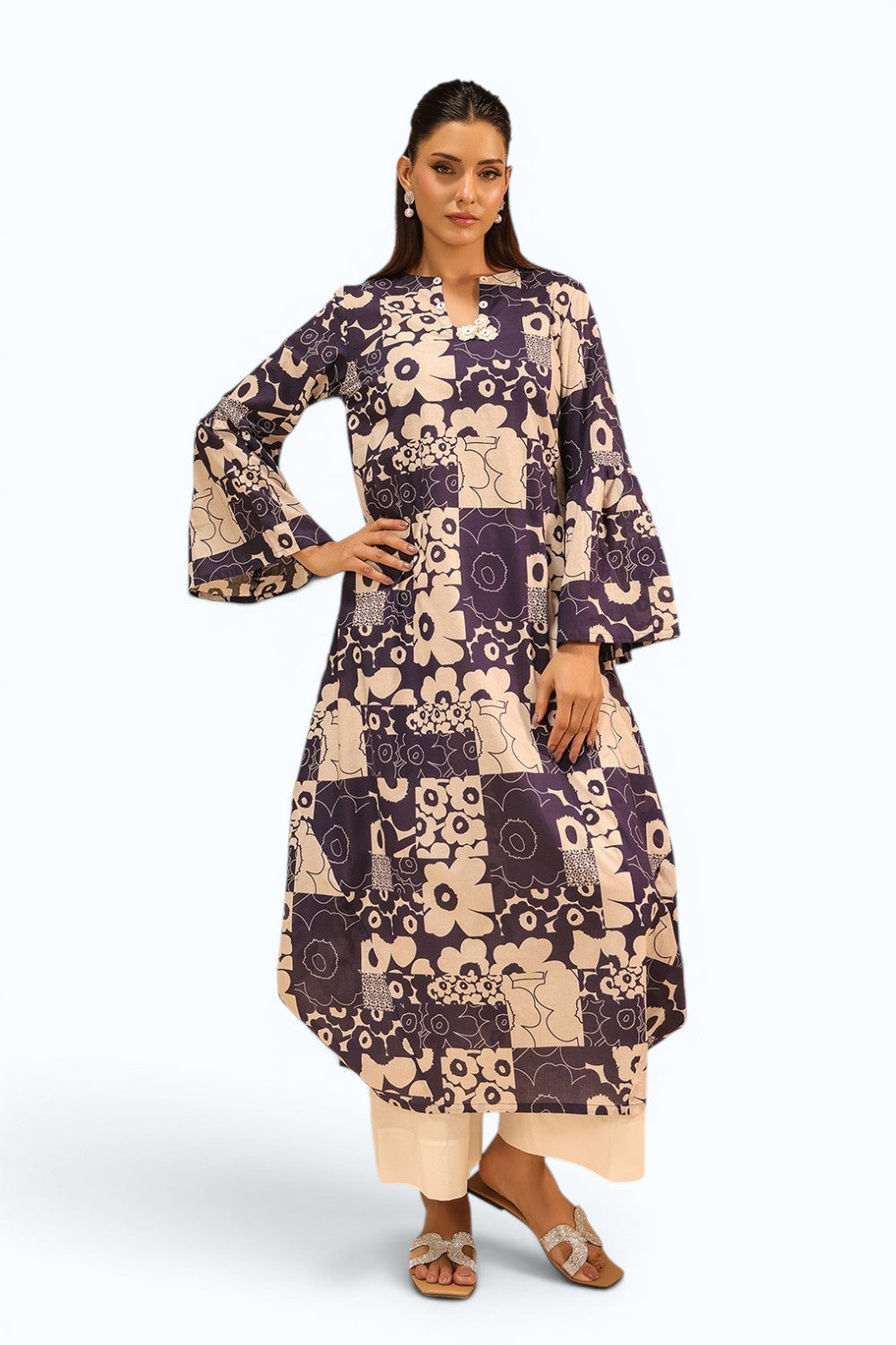 Cambric Printed Long Shirt