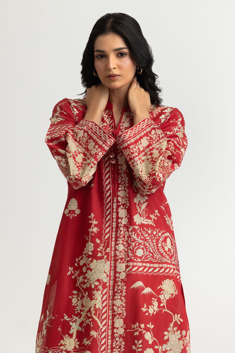 Cambric Printed Shirt And Embroidered Shalwar
