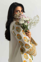 Cambric Printed Shirt And Gharara With Embroidered