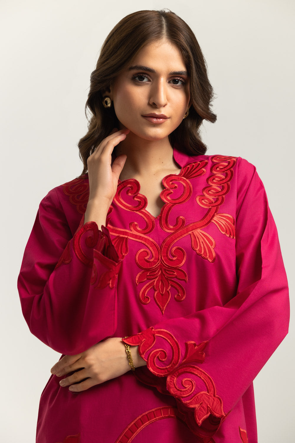 Cotton Bana Dora Embroidered Co-Ord Set