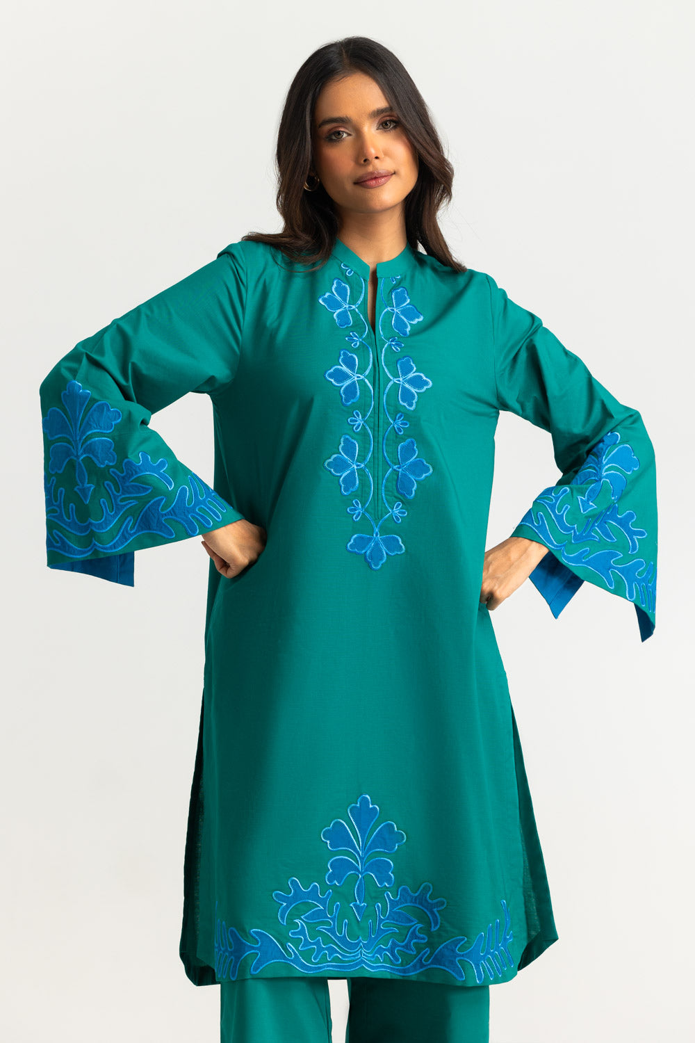 Cotton Bana Dora Embroidered Co-Ord Set
