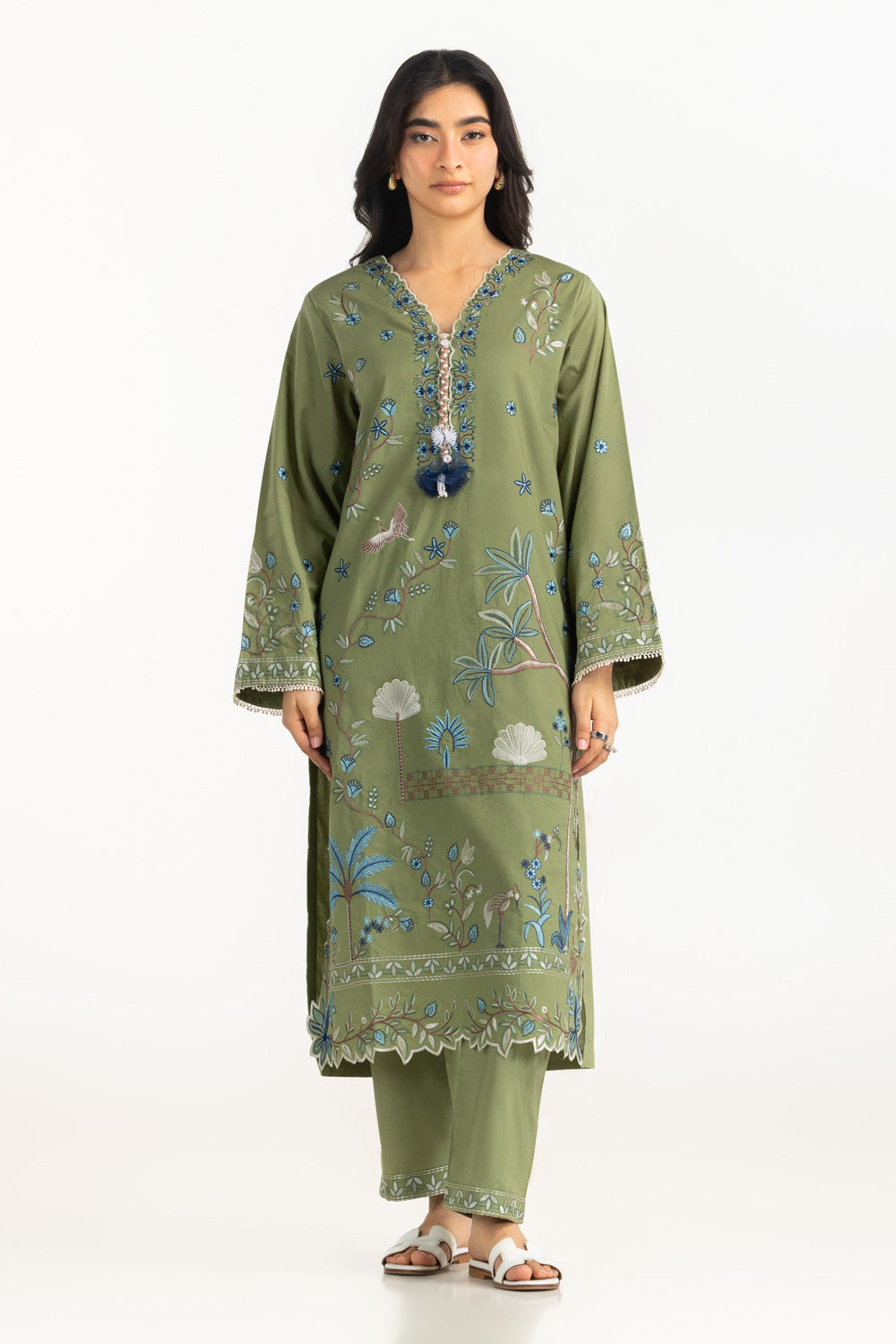 Cotton Bana Dora Embroidered Co-Ord Set
