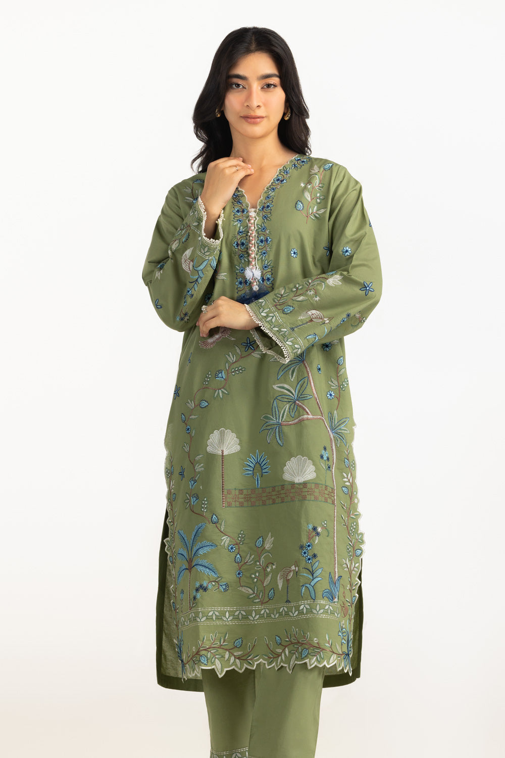 Cotton Bana Dora Embroidered Co-Ord Set