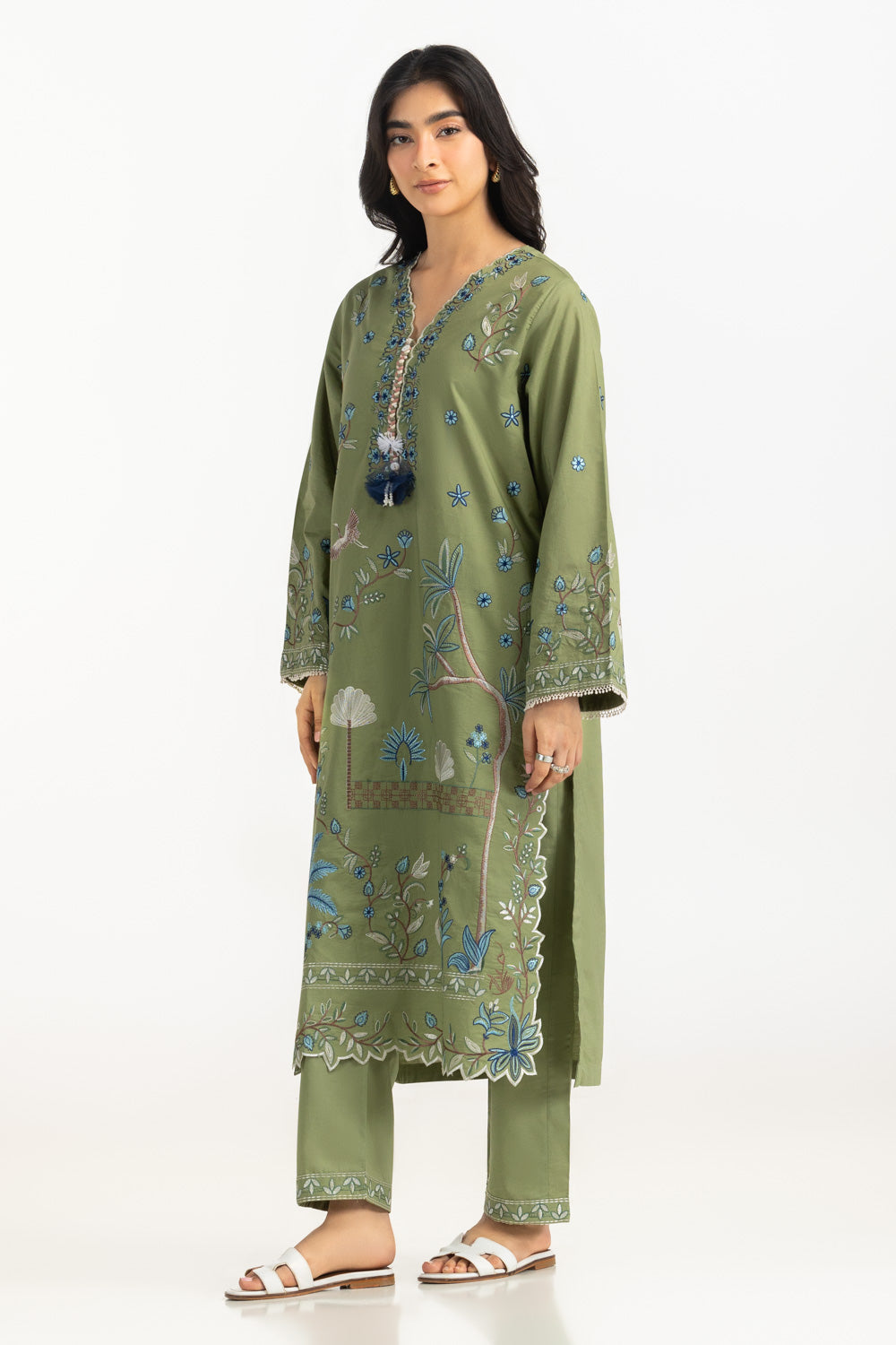 Cotton Bana Dora Embroidered Co-Ord Set