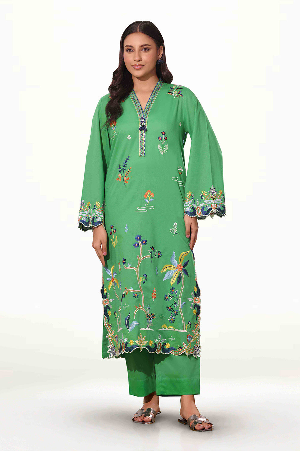 Cotton Bana Dora Embroidered Co-Ord Set