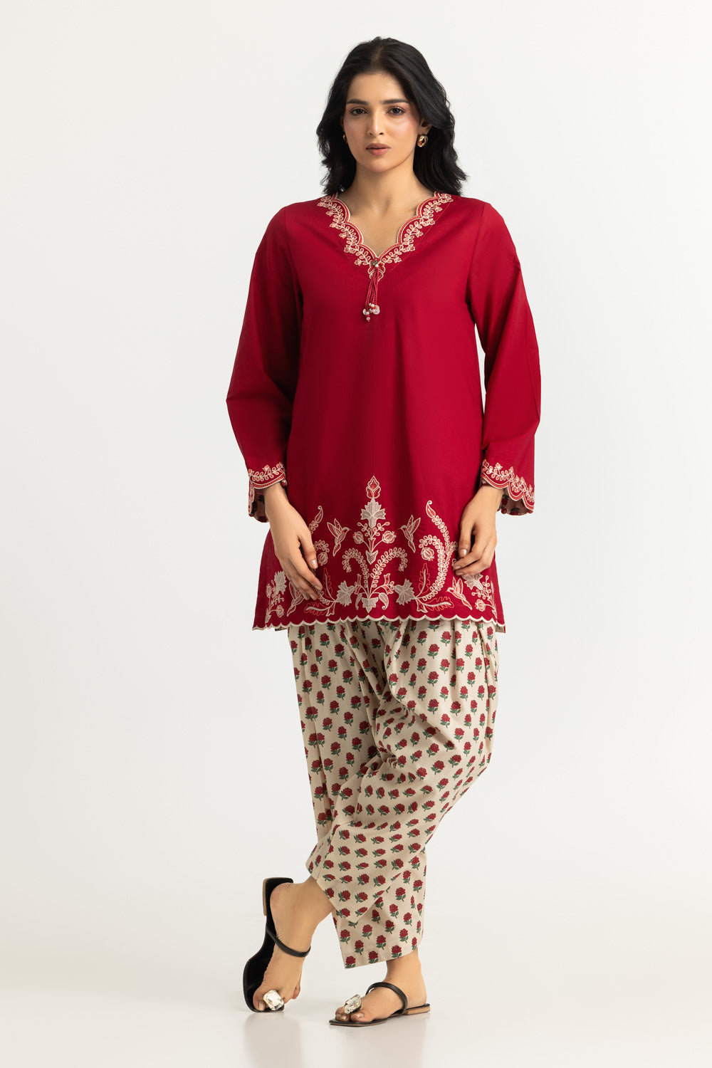 Cotton Bana Dora Embroidered Co-Ord Set