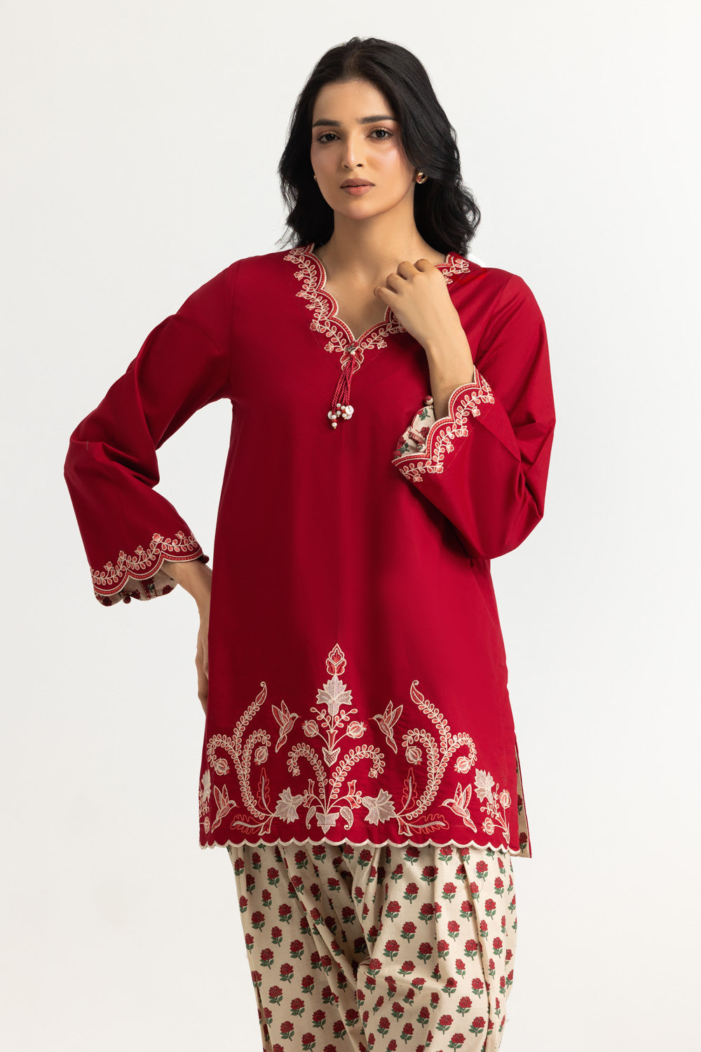 Cotton Bana Dora Embroidered Co-Ord Set