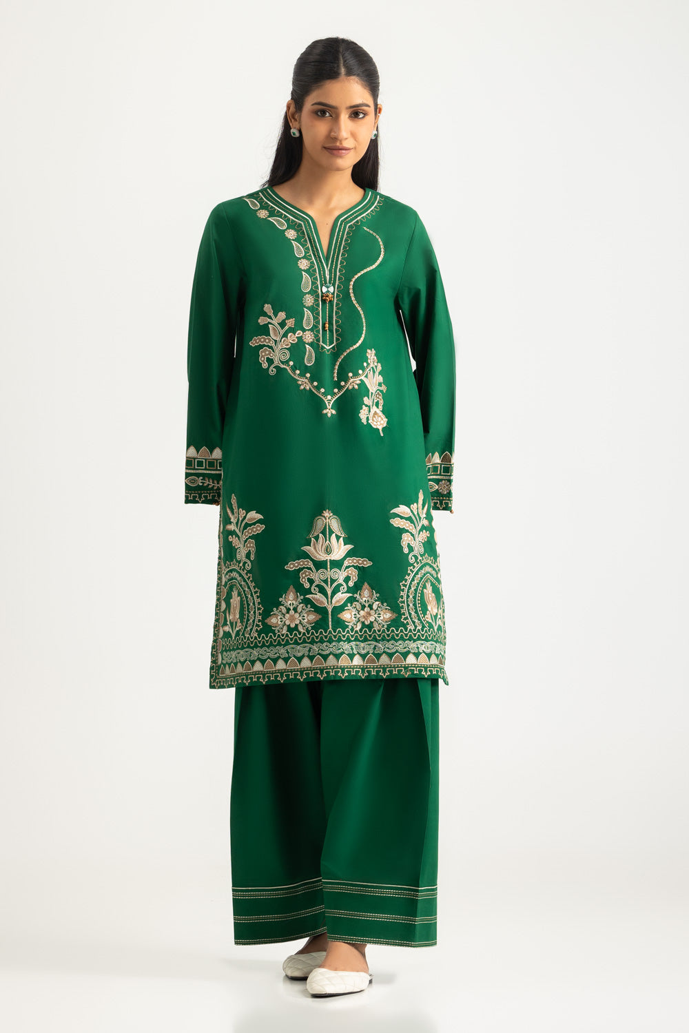 Cotton Bana Dora Embroidered Co-Ord Set